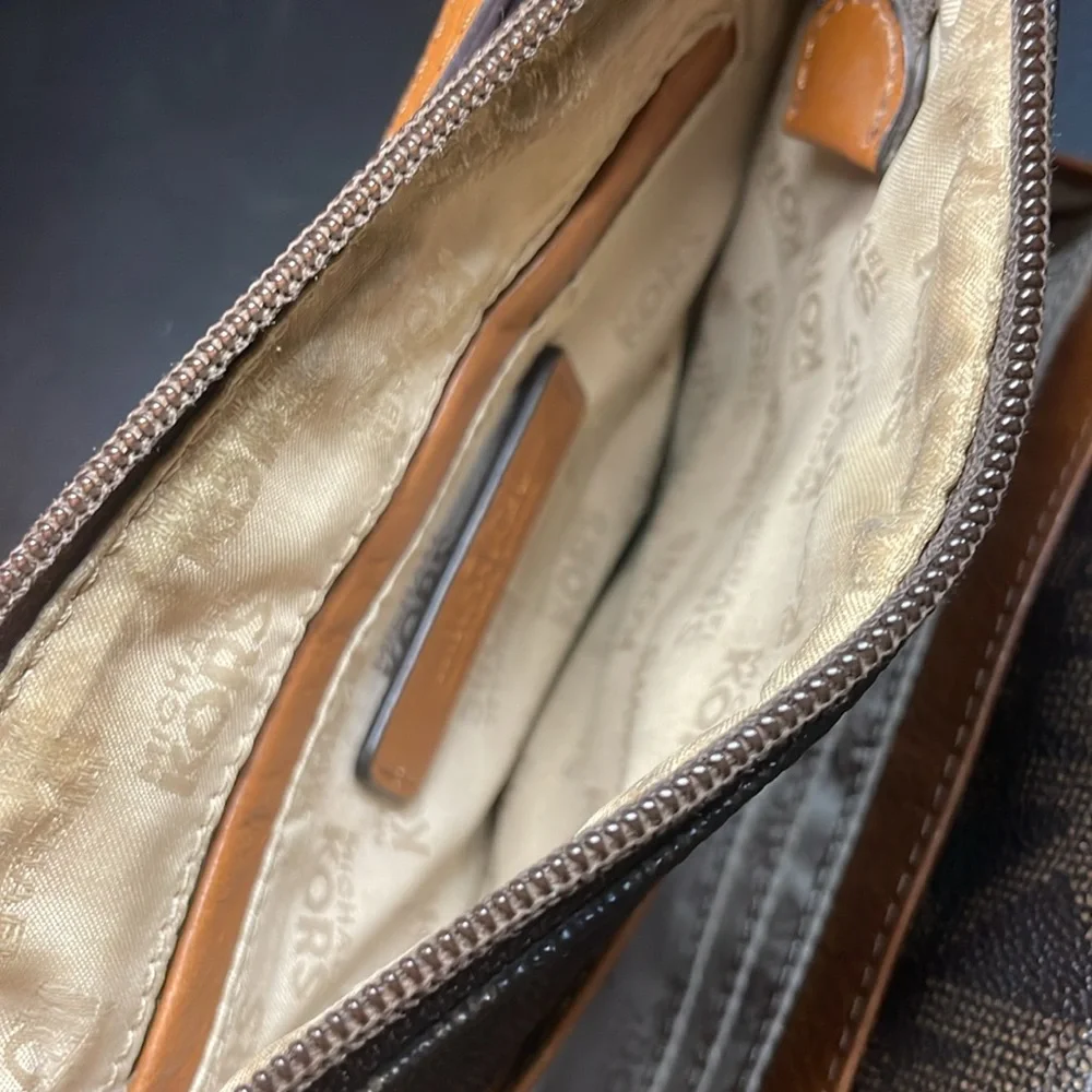Michael Kors Brown and Gold Crossbody Bag with Signature Style